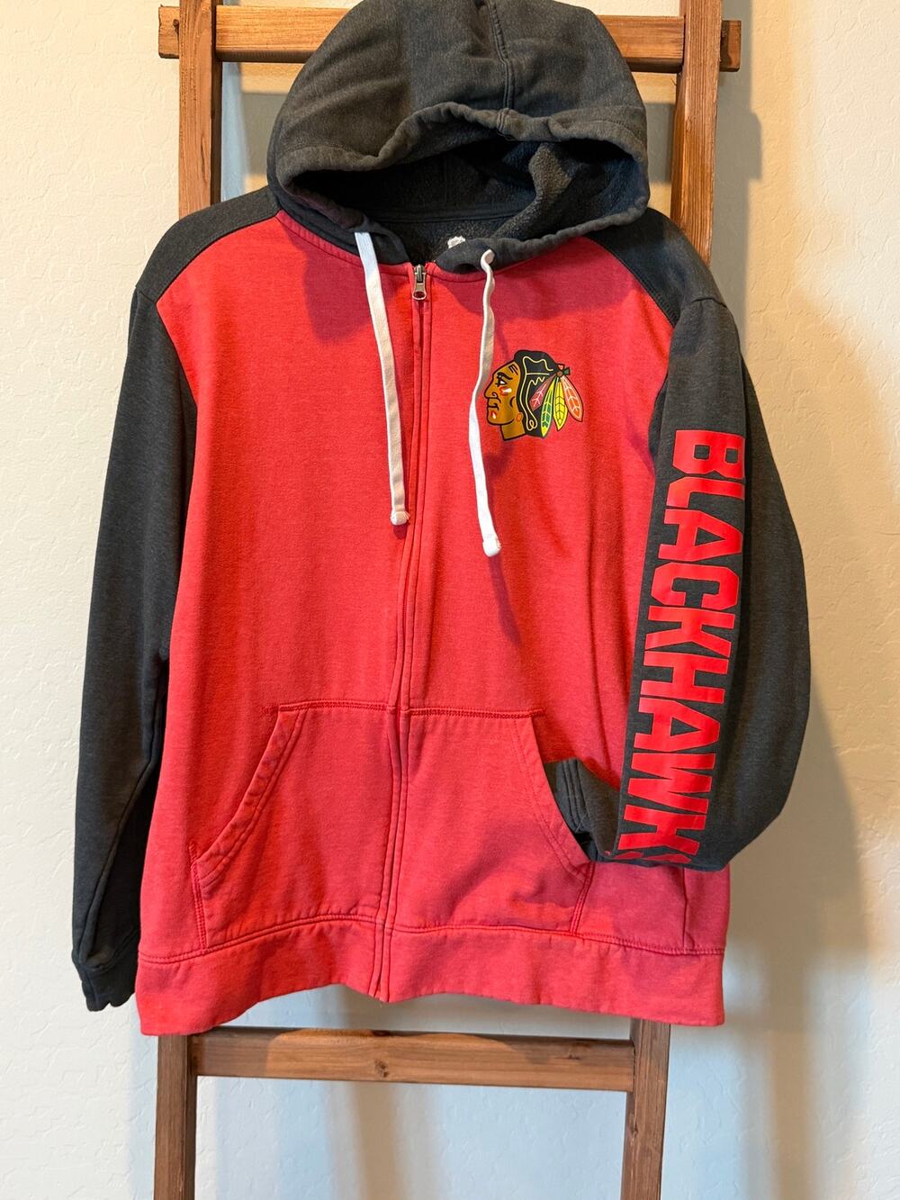 Chicago Blackhawks Fanatics NHL Full Zip Hoodie Red Black Men’s L